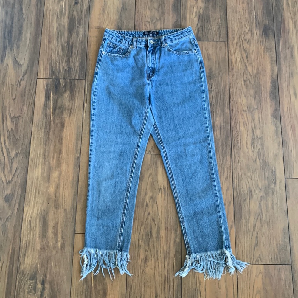 (2/$15) Riot Rigid High Rise Denim with Raw Hem